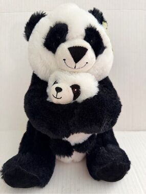 Spark Create Imagine 2 Toys in 1 Panda and Baby Rattle Plush